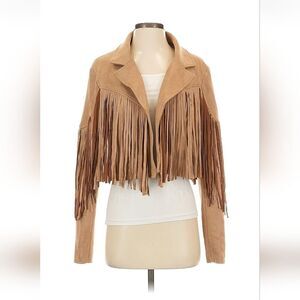 Wisteria Lane Super Cute Fringe Suede Like Women's Jacket